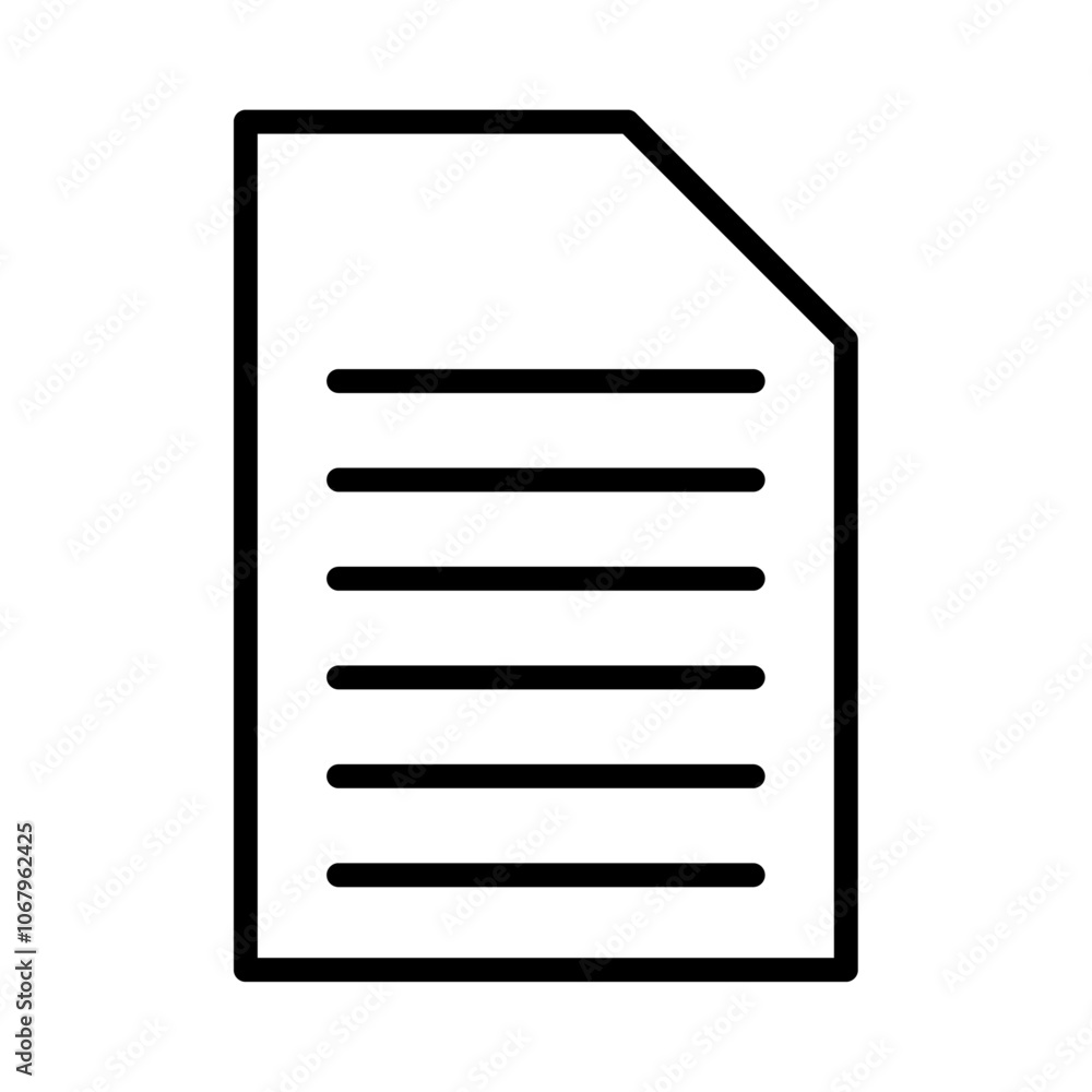 Document icon Outline vector for web ui Document icon Outline vector for web ui