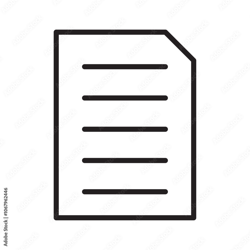 Document icon Outline vector for web ui Document icon Outline vector for web ui