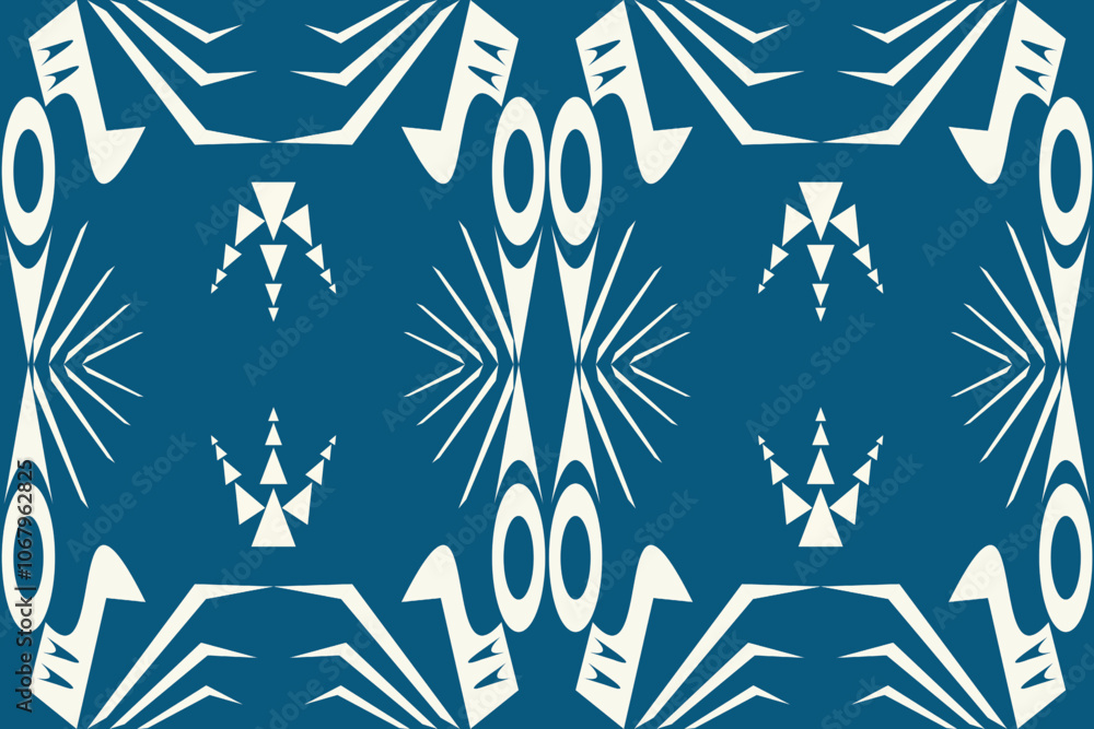 Fototapeta premium Abstract ethnic art, Geometric design, Tribal Seamless Patterns, Fabric Patterns, Clothing, Patterns, Aztec Geometric Art, Covers, Folk Embroidery, Carpet Design, Prints, Wallpaper, Fabric.