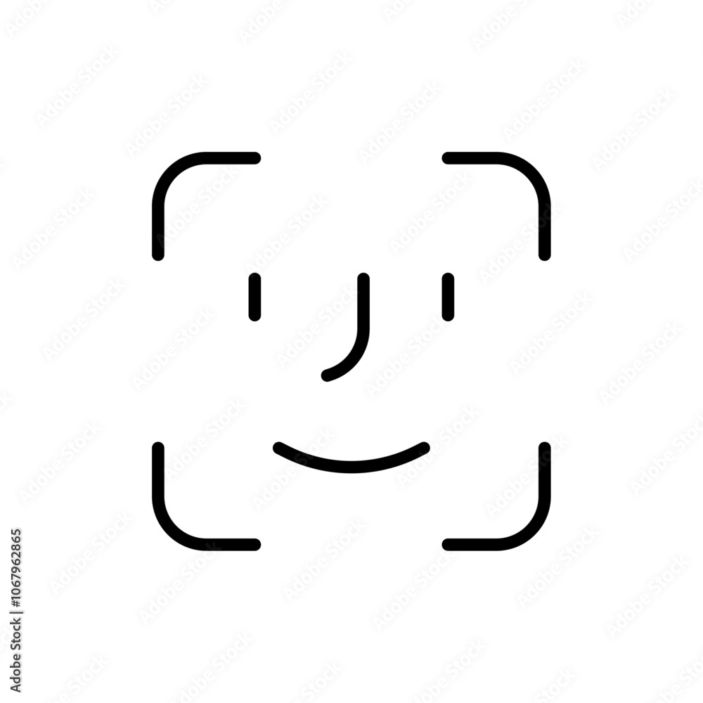 Face id icon Outline vector for web ui Face id icon Outline vector for web ui