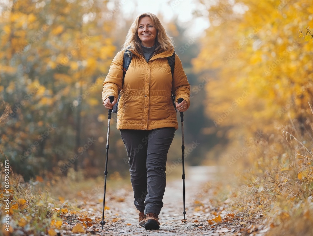 Autumn Forest Trail Empowering Morning Hike by Plus-Size Hiker Autumn Forest Trail Empowering Morning Hike by Plus-Size Hiker