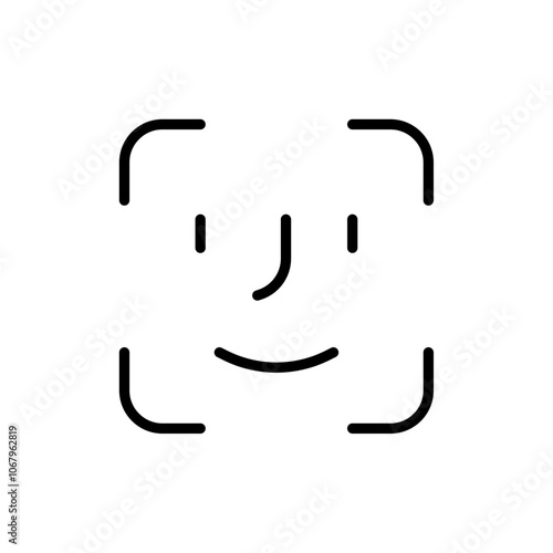 Face id icon Outline vector for web ui