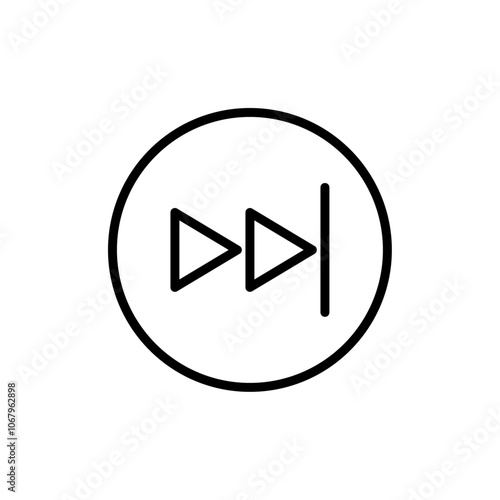 Fast forward icon Outline vector for web ui