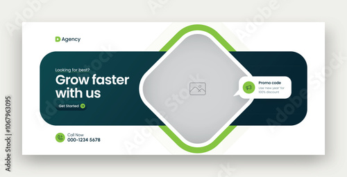 Digital marketing facebook cover web banner template	