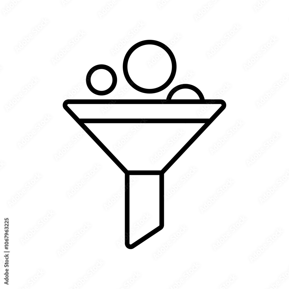 Funnel icon Outline vector for web ui Funnel icon Outline vector for web ui