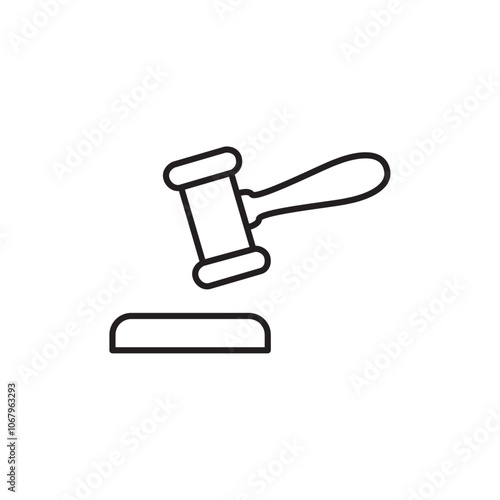Gavel icon Outline vector for web ui
