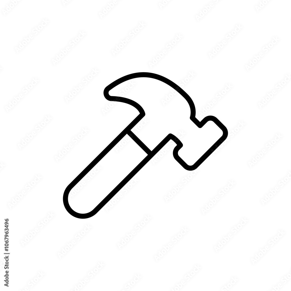 Hammer icon Outline vector for web ui Hammer icon Outline vector for web ui