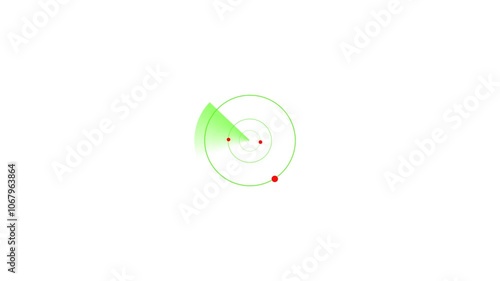 Animated radar HUD scanning with searching radar 4K video motion