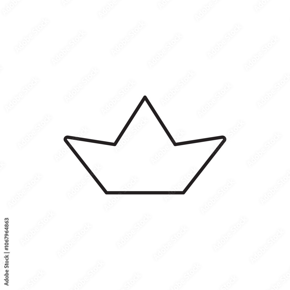 Paper boat icon Outline vector for web ui Paper boat icon Outline vector for web ui
