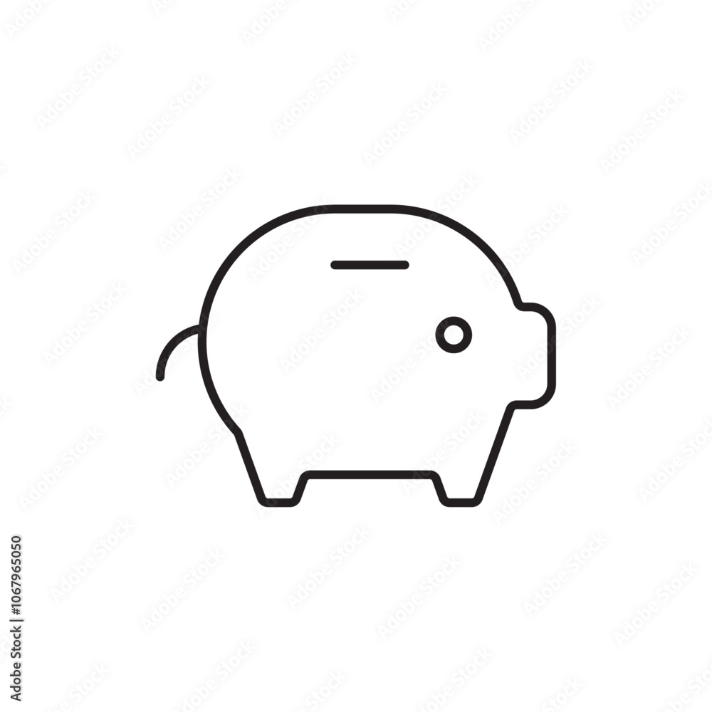Piggy bank icon Outline vector for web ui Piggy bank icon Outline vector for web ui
