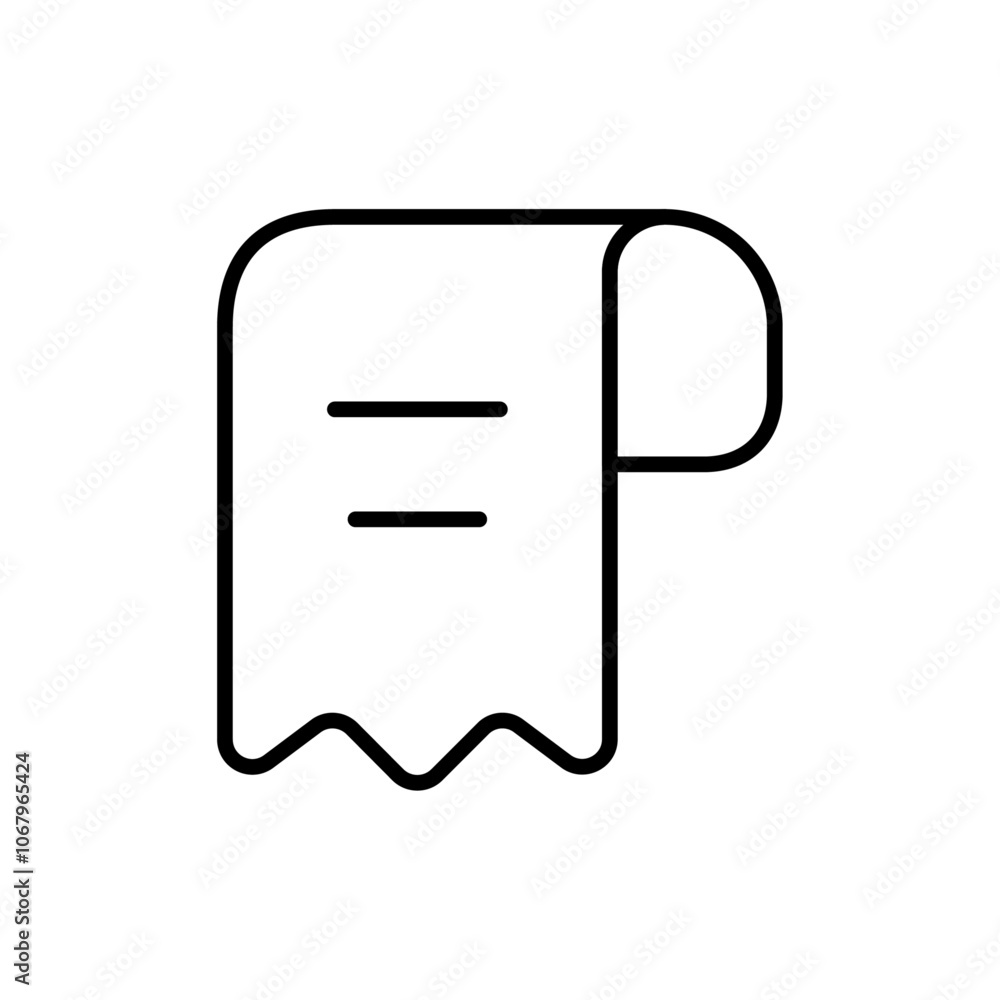 Receipt icon Outline vector for web ui Receipt icon Outline vector for web ui
