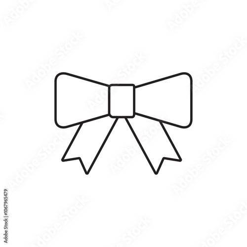 Ribbon icon Outline vector for web ui