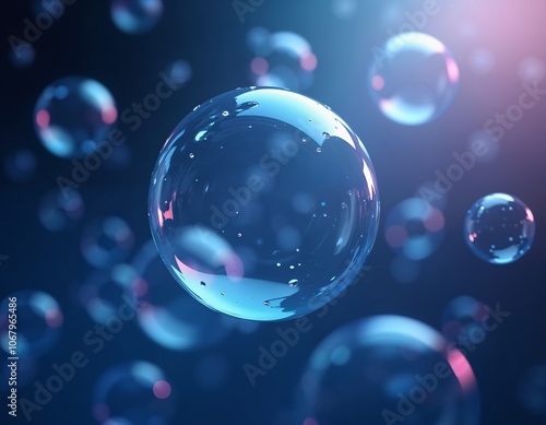 Wallpaper Mural Graceful Bubbles Suspended in the Air, Reflecting Light with Iridescent Colors Torontodigital.ca