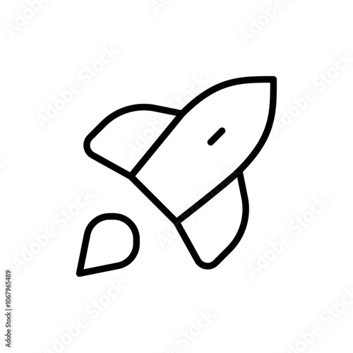 Rocket icon Outline vector for web ui