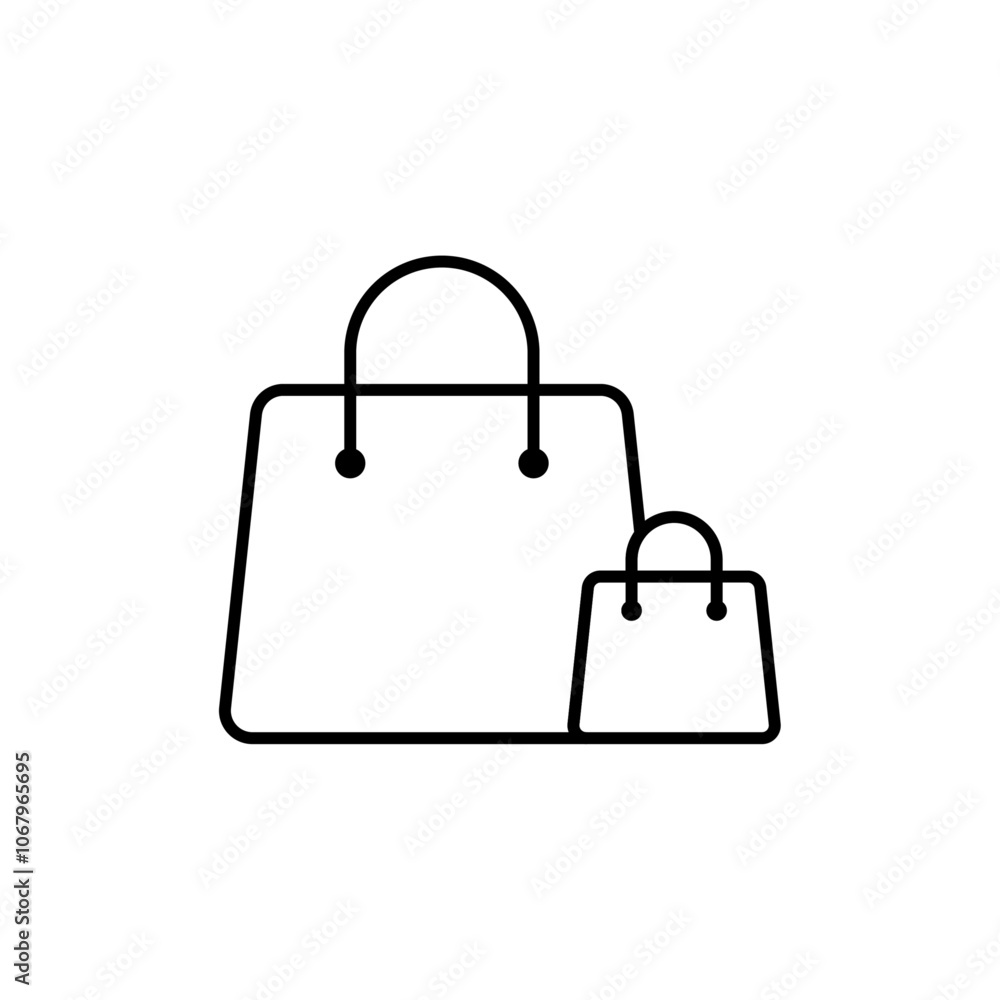 Shopping Bags icon Outline vector for web ui Shopping Bags icon Outline vector for web ui