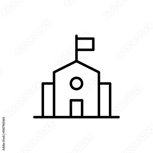 School icon Outline vector for web ui