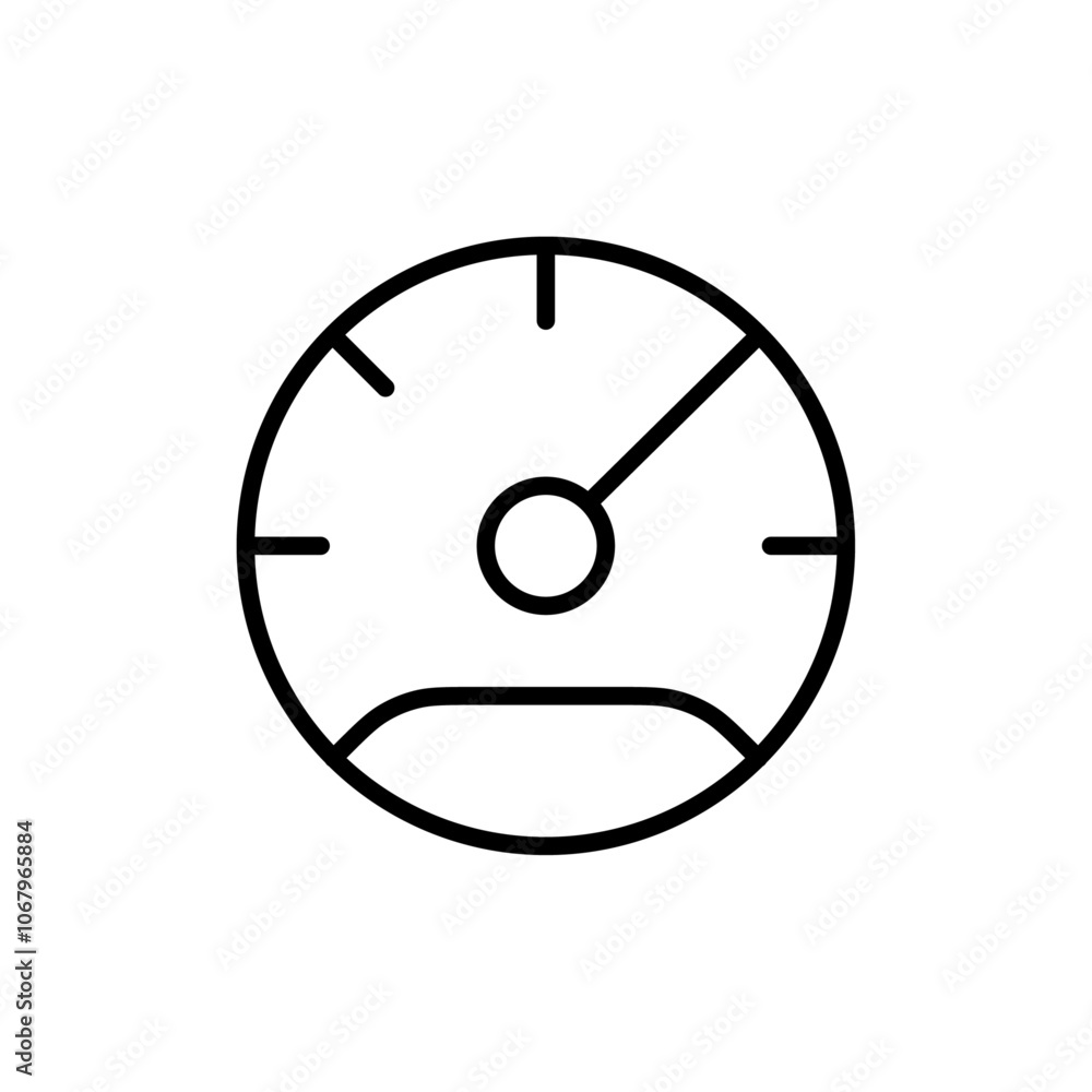 Speedometer icon Outline vector for web ui