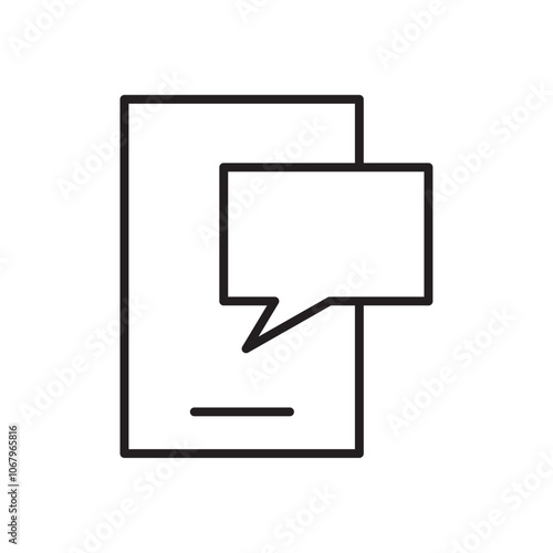 Sms icon Outline vector for web ui