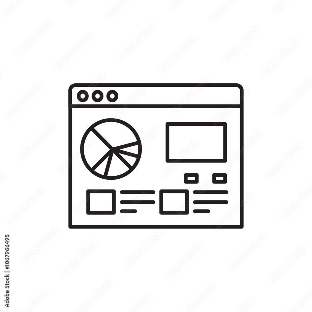 Web page icon Outline vector for web ui Web page icon Outline vector for web ui