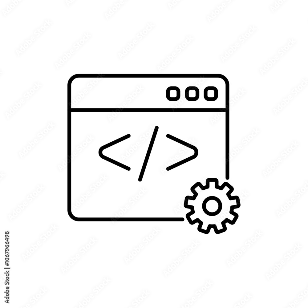 Web development icon Outline vector for web ui Web development icon Outline vector for web ui