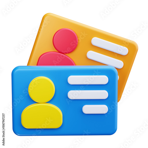 Business Card 3d Render Icons