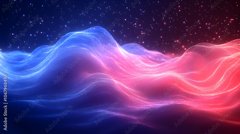 Abstract 3D Background with Blue and Red Glowing Waves Abstract 3D Background with Blue and Red Glowing Waves