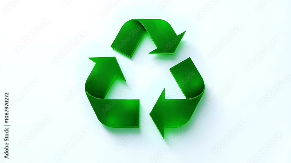 Eco-Friendly Recycling Symbol on White Background for Environmental Sustainability Concept Eco-Friendly Recycling Symbol on White Background for Environmental Sustainability Concept