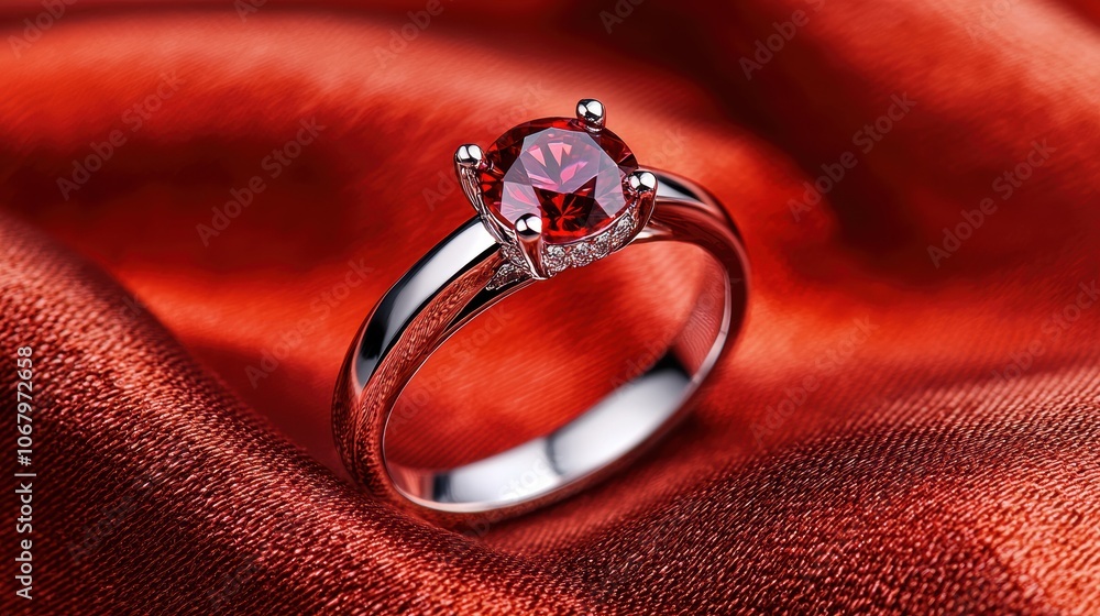 Stunning Ruby Ring with Unique Design on Velvet Stunning Ruby Ring with Unique Design on Velvet