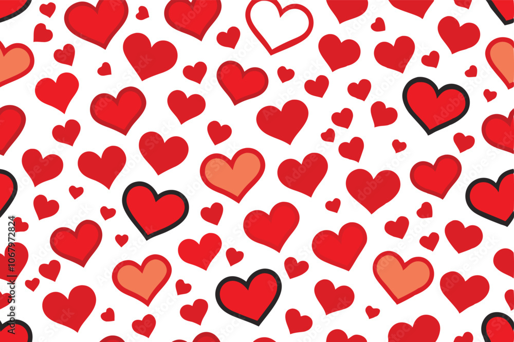 Heart Love Seamless Pattern Background Vector Heart Love Seamless Pattern Background Vector