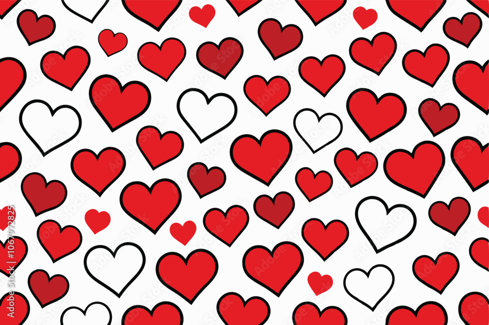 Heart Love Seamless Pattern Background Vector Heart Love Seamless Pattern Background Vector