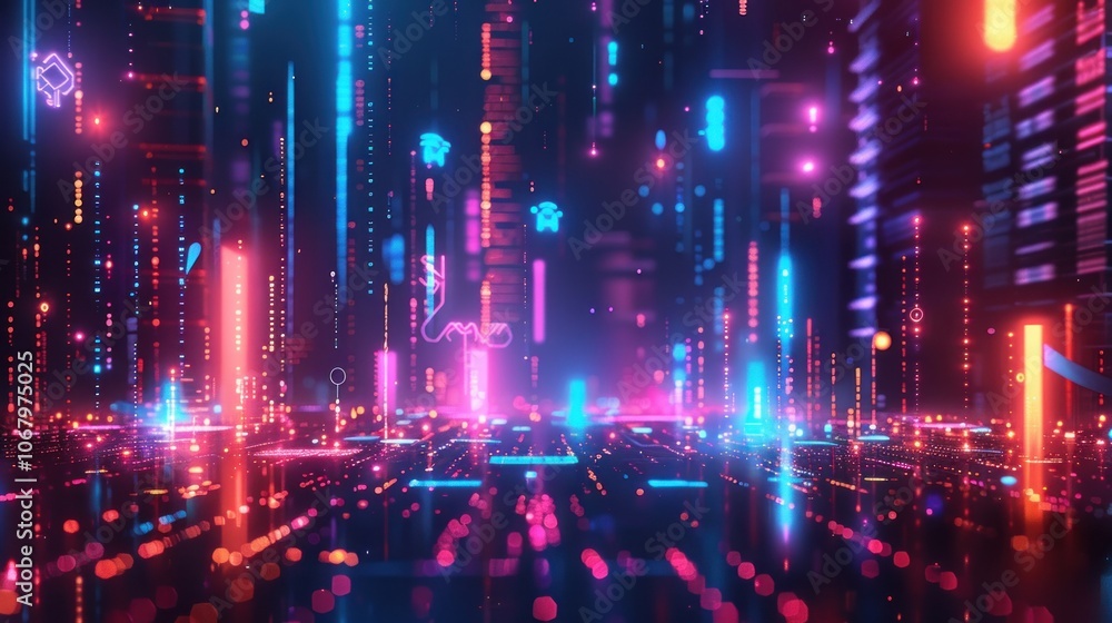 Abstract Neon Cityscape Abstract Neon Cityscape