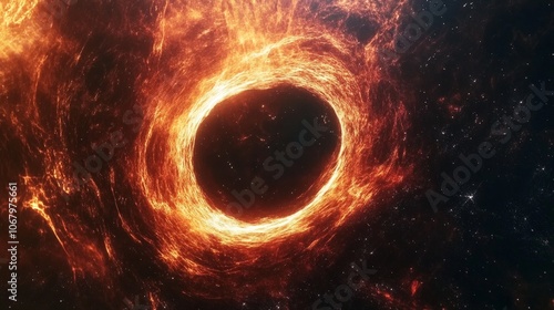 A scientific animation demonstrating the theoretical principles behind black hole evaporation and quantum effects photo