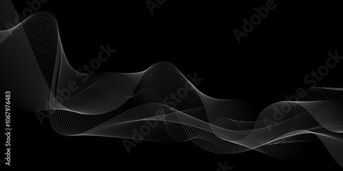 Abstract wave lines dynamic flowing colorful light isolated background. peach fuzz with dynamic waves for wedding design. Premium template with stripes and gradient mesh for banner or poster. vector.