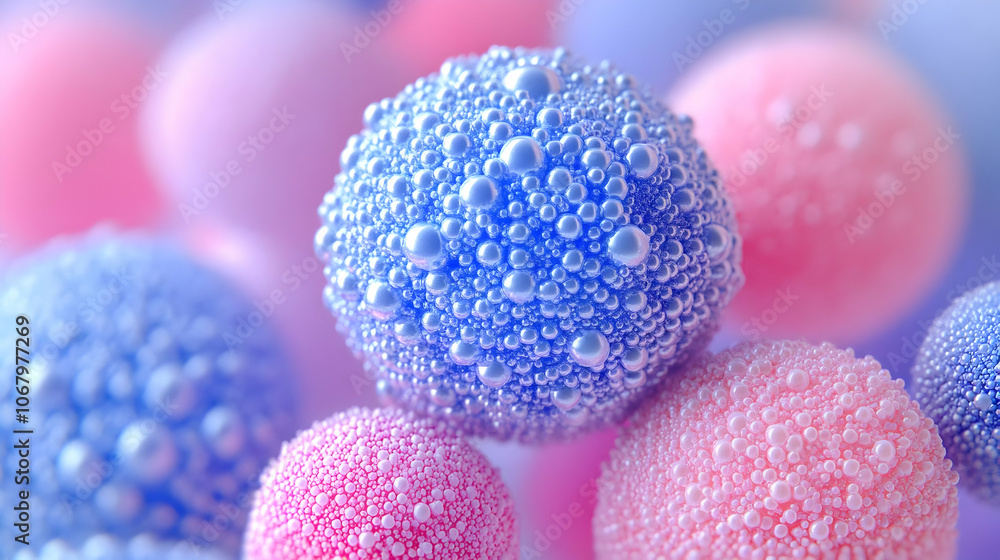 Abstract Background with 3D Spheres and Bubbles Abstract Background with 3D Spheres and Bubbles