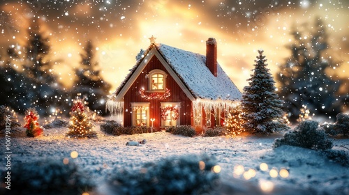 a cozy home with festive Christmas decorations.