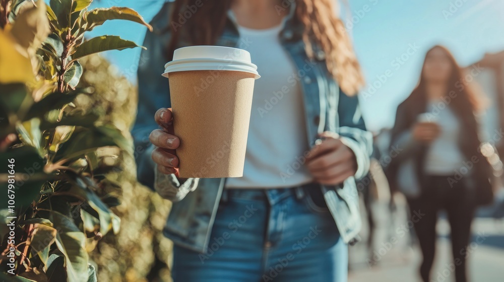 Woman Holding a Coffee Cup in Hand Woman Holding a Coffee Cup in Hand