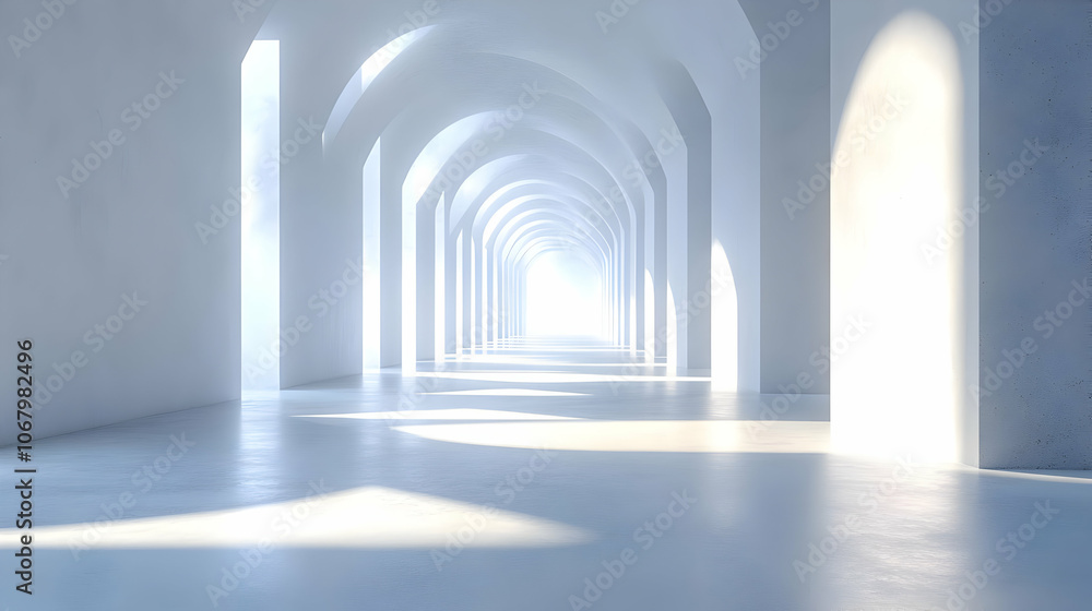 White Archway Corridor 3D Illustration White Archway Corridor 3D Illustration