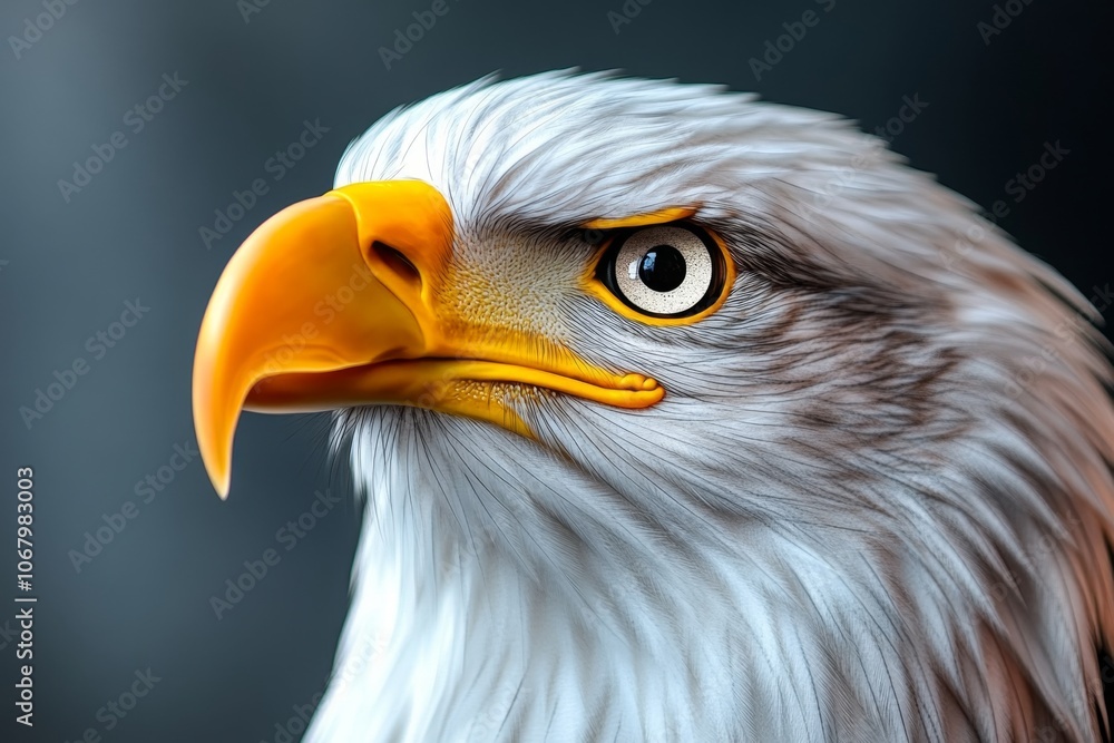 Obraz premium Detailed eagle tattoo in realistic style generated by AI, with intricate feather shading and sharp beak detail