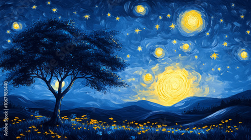 the enchanting allure of a starry night in van gogh's iconic style