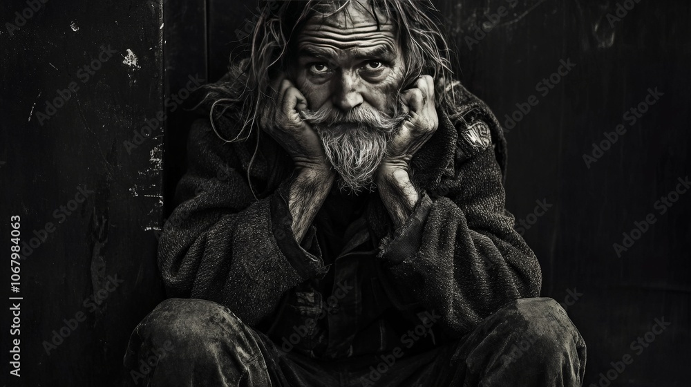 An image of a homeless person overcoming challenges, depicted in a series of photographs showcasing their strength and determination An image of a homeless person overcoming challenges, depicted in a series of photographs showcasing their strength and determination