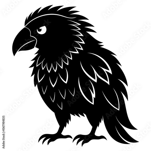 Kakapo black silhouette Vector illustration isolated on a transparent background