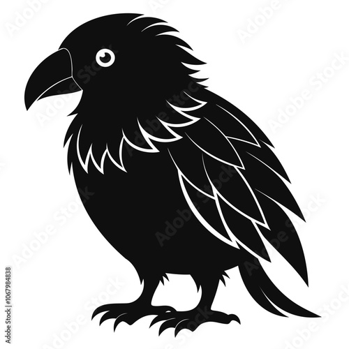 Kakapo black silhouette Vector illustration isolated on a transparent background