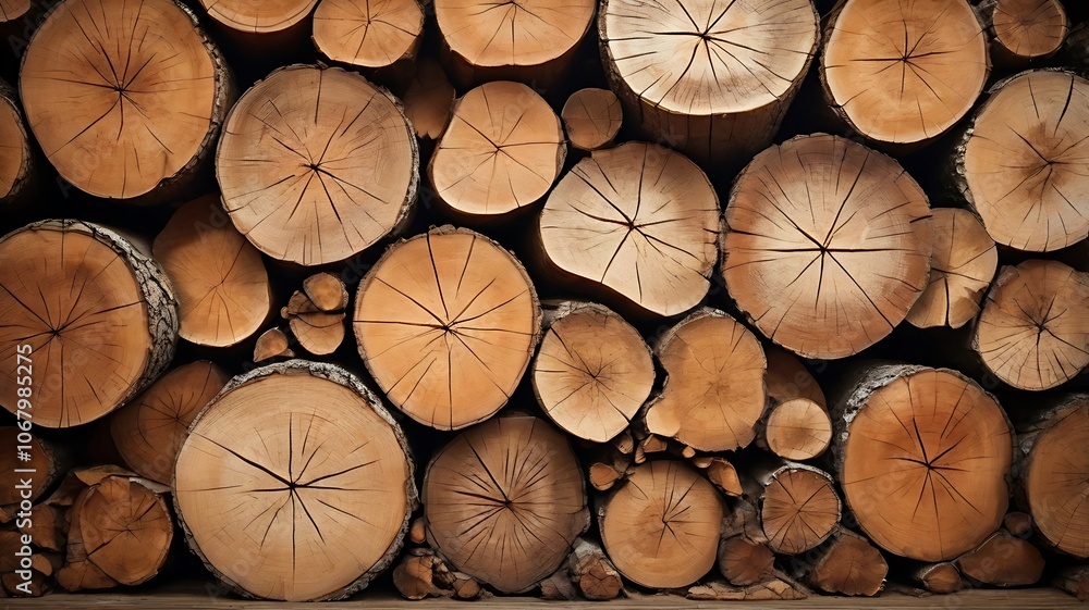 Chopped wood laid in a woodpile to dry for the winter. Wood texture. Chopped wood laid in a woodpile to dry for the winter. Wood texture.
