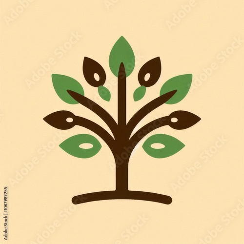 tree with leaves icon - vector illsutration photo