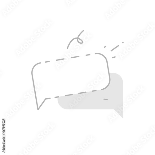 illustration of empty chat bubble, no messages, empty inbox, or no chat conversations. Minimalistic design for apps, websites, and ui to visually convey a lack of messages or unfilled chat inbox