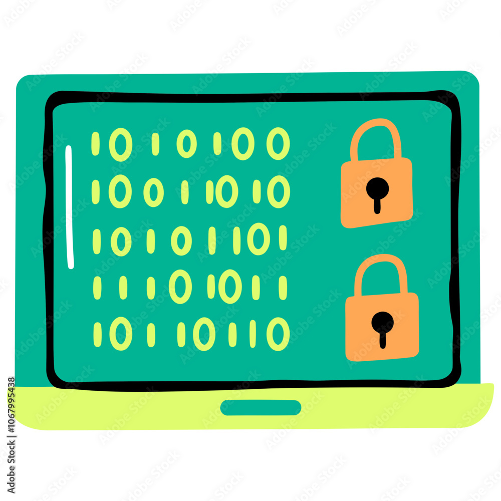 Digital Security Concept with Binary Code Digital Security Concept with Binary Code