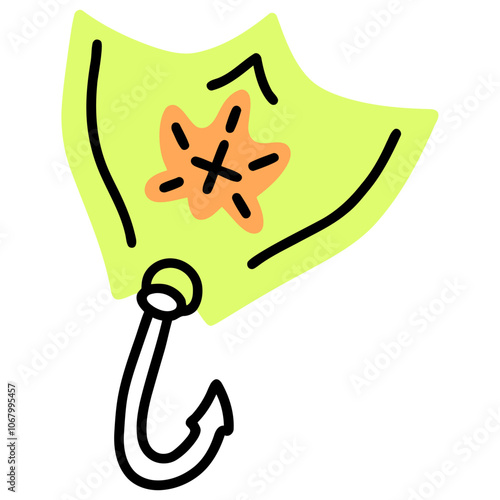 Fishing Lure or Clickbait Hand Drawn Icon