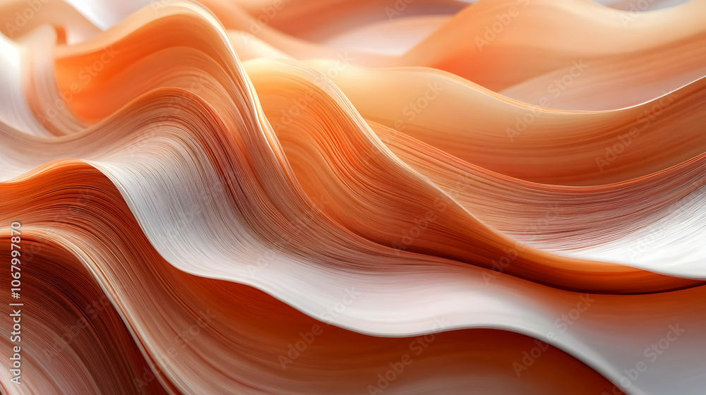 Abstract Background with Wavy Orange and White Lines Abstract Background with Wavy Orange and White Lines