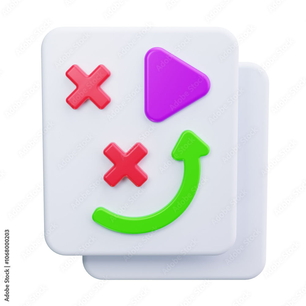 Obraz premium Content Strategy 3d Render Icons