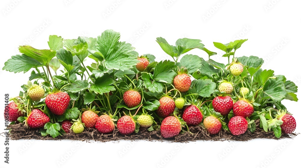 Strawberry Plants with Red Ripe Berries Strawberry Plants with Red Ripe Berries